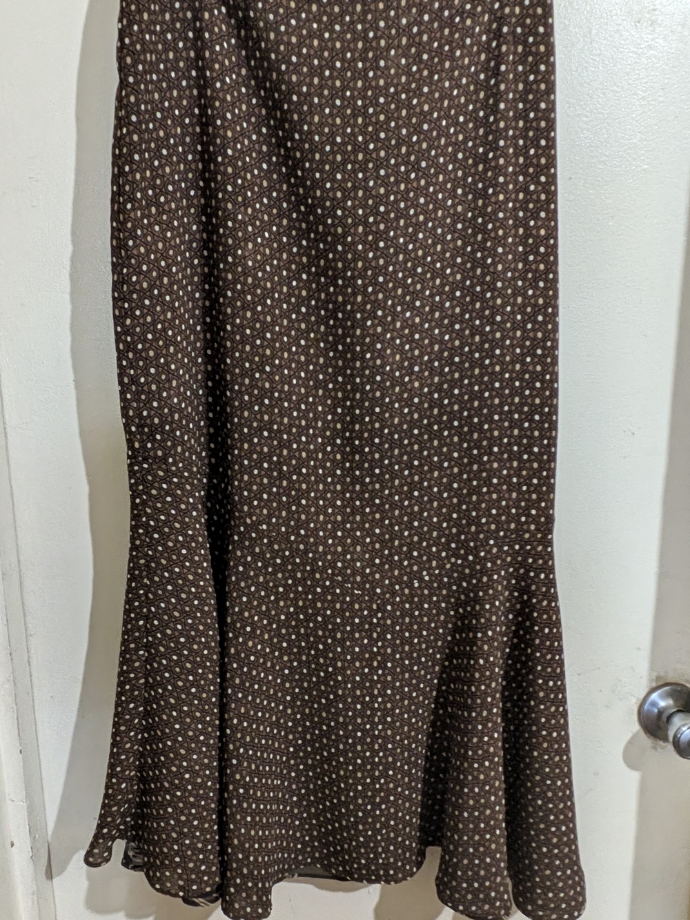 Women's Brown Polka Dot Flare Skirt